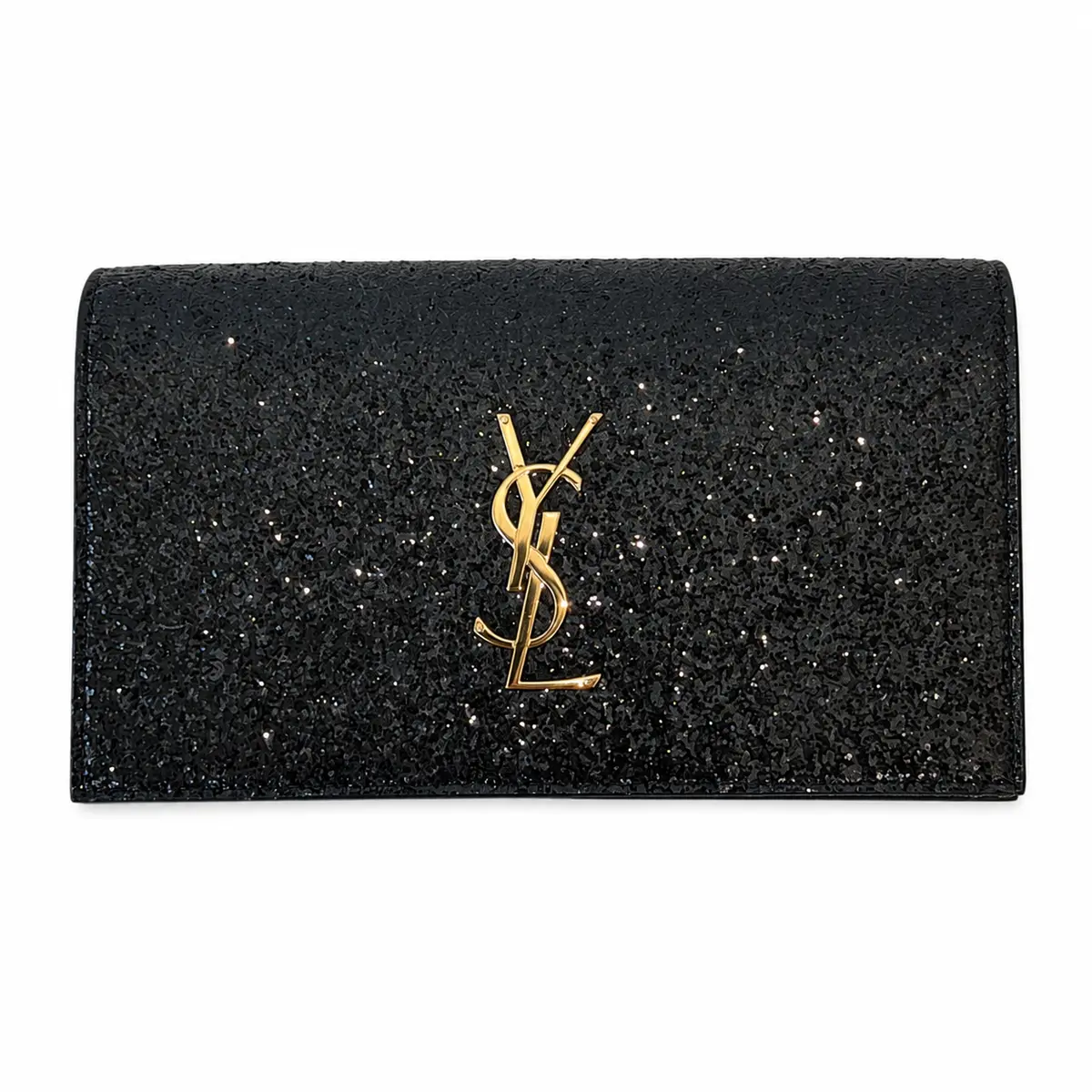 Yves Saint Laurent Black Glitter Clutch